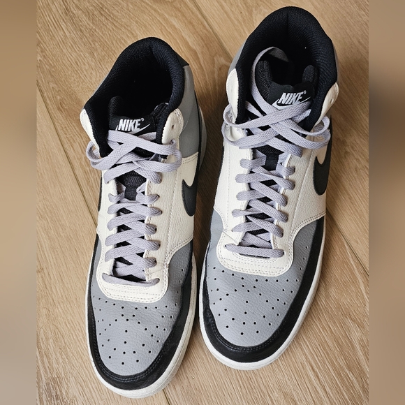 Nike Men's Court Vision Mid Next Nature Shoes - Smoke Grey, Black, Excellent - Picture 5 of 8